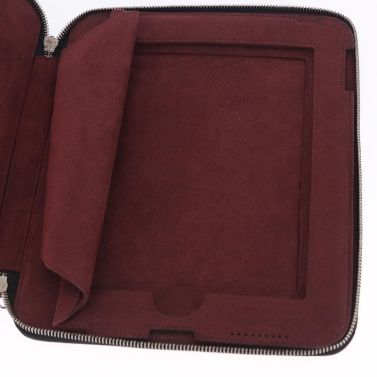 Chanel Zip Around Ipad Case Quilted Lambskin Black Leather Tech Accessory Accessory (Pre-Owned)
