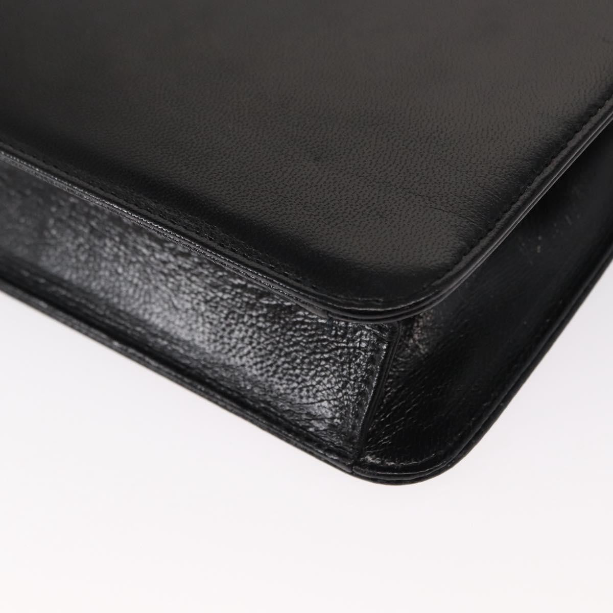 Saint Laurent Vintage Leather Black Leather Shoulder Bag Bag (Pre-Owned)