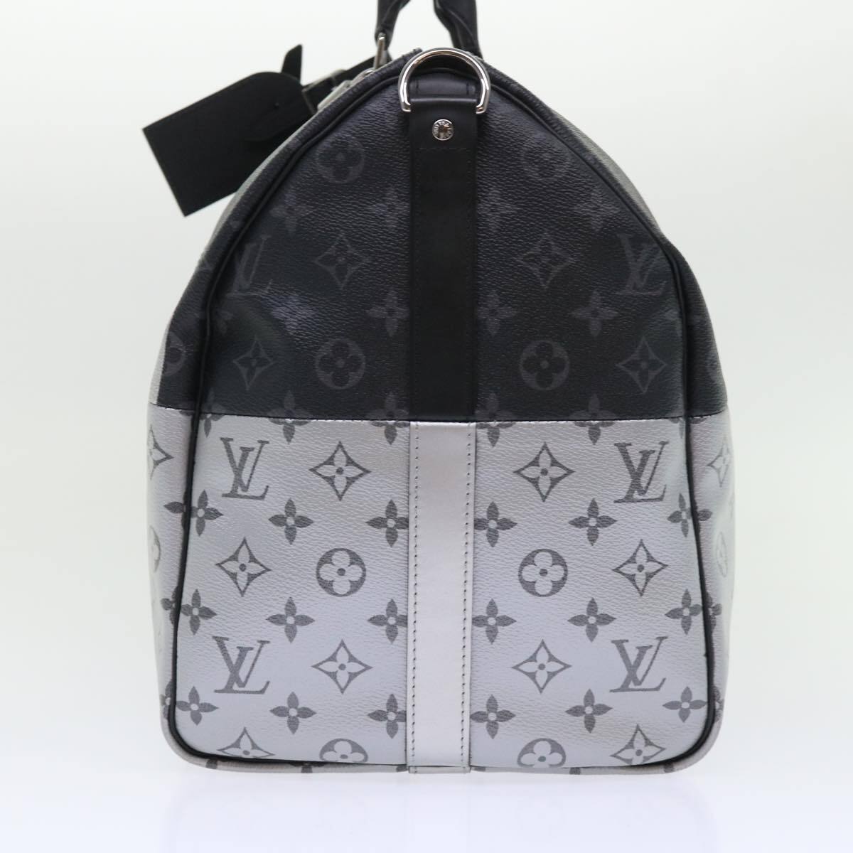 Louis Vuitton Keepall Bandouliere Monogram Eclipse Split Canvas Black Canvas Bag (Pre-Owned)