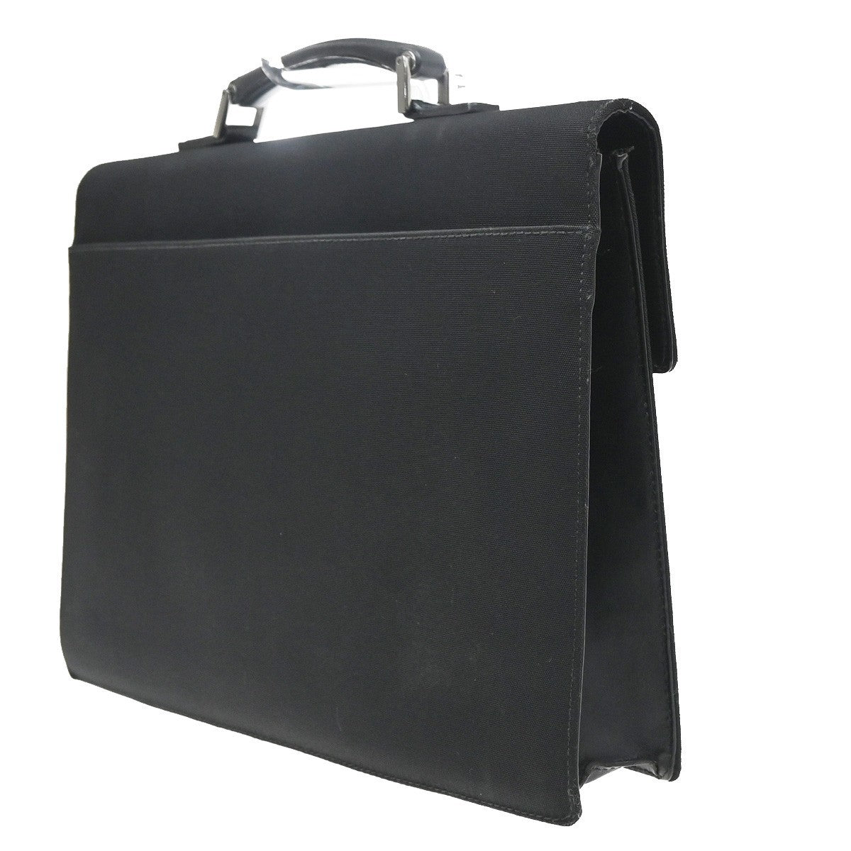 Gucci Briefcase Canvas Black Canvas Briefcase Bag (Pre-Owned)