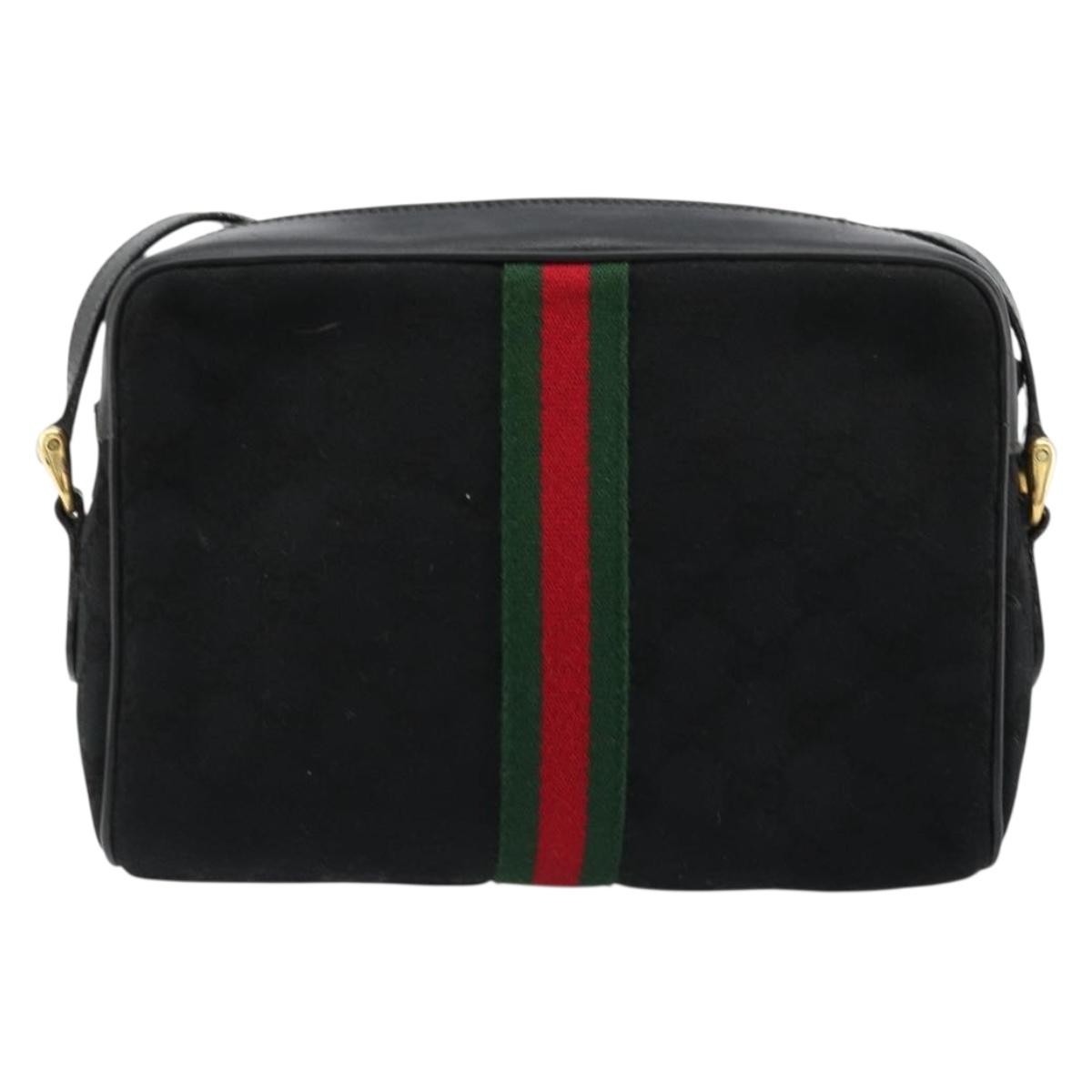 Gucci Ophidia Gg Canvas Black Canvas Shoulder Bag Bag (Pre-Owned)