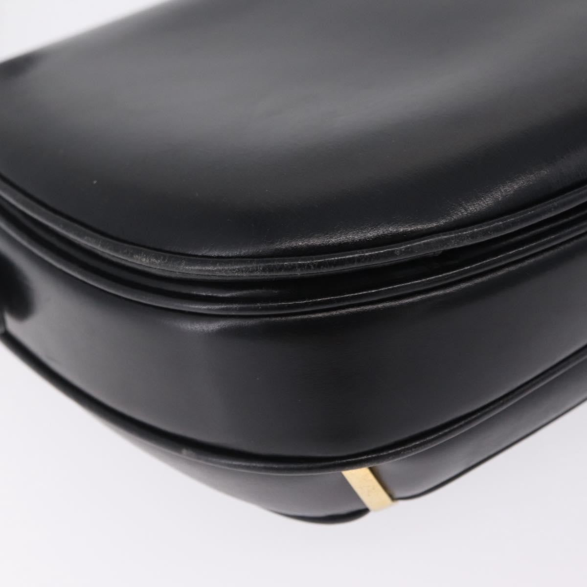 Celine Shoulder Leather Black Leather Shoulder Bag Bag (Pre-Owned)