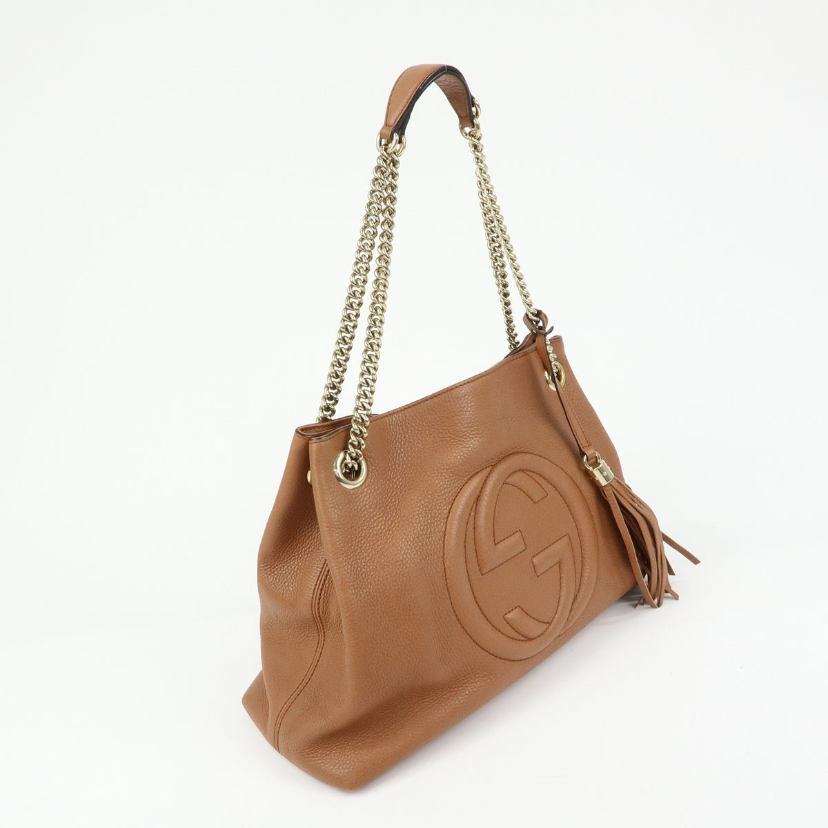 Gucci Soho Chain Strap Leather Brown Leather Shoulder Bag Bag (Pre-Owned)