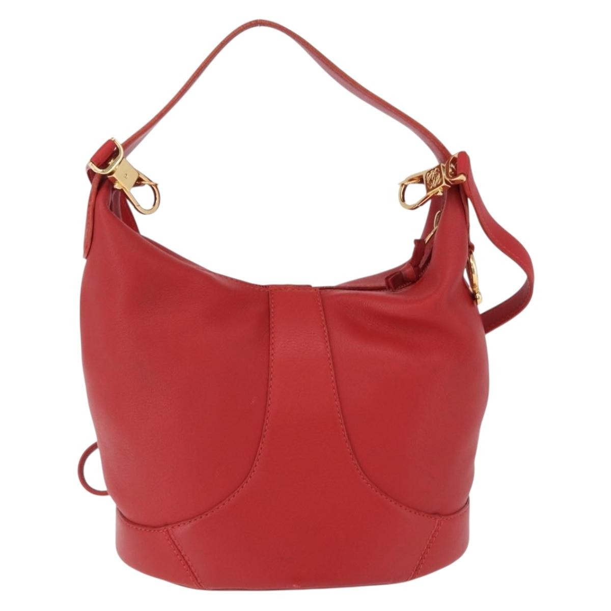 Loewe Vintage Leather Red Leather Shoulder Bag Bag (Pre-Owned)