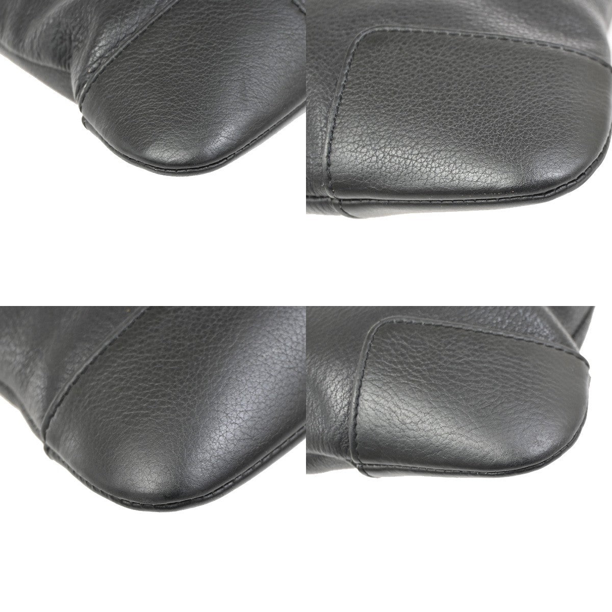 Loewe Anagram Leather Black Leather Shoulder Bag Bag (Pre-Owned)