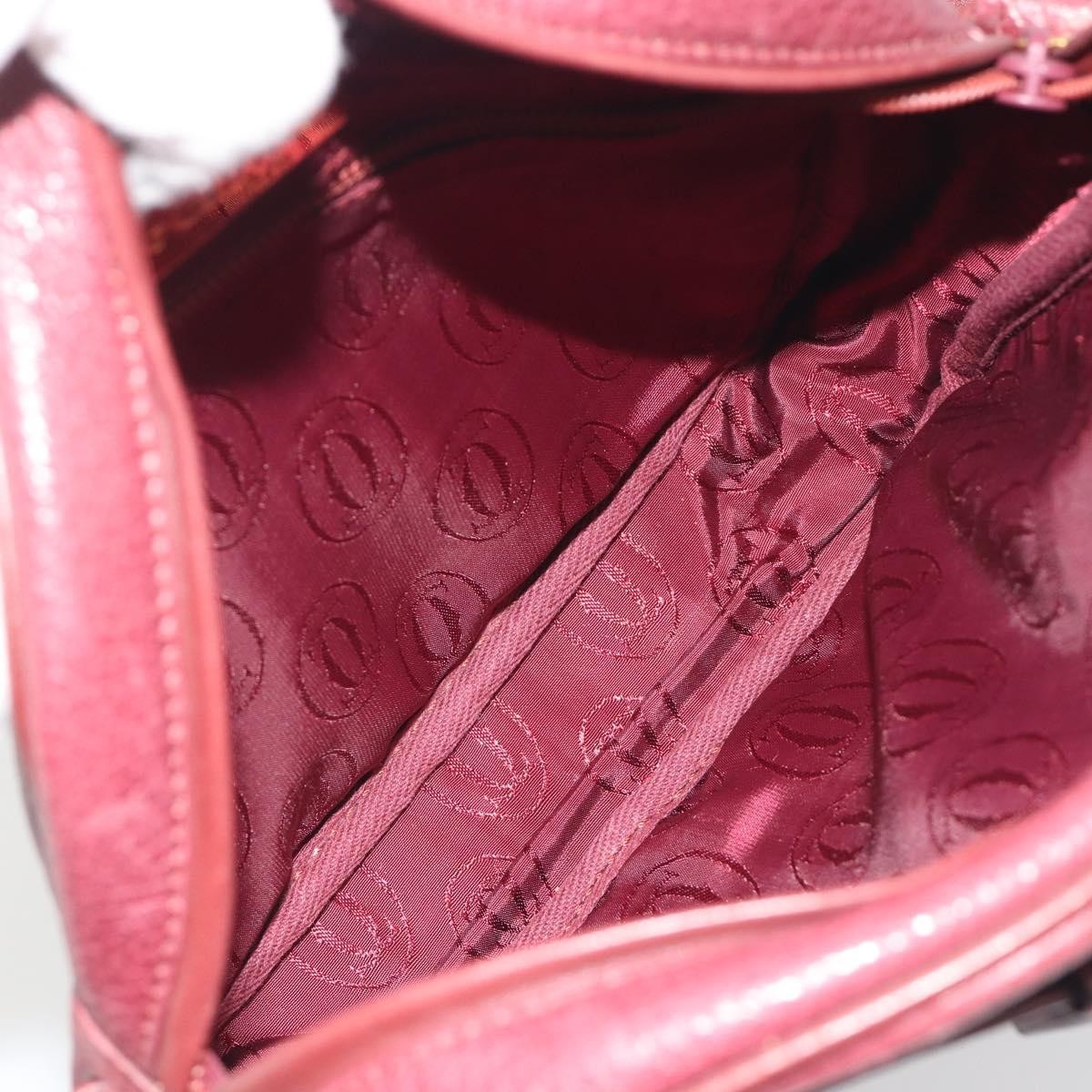 Cartier Tasseled Must De Cartier Leather Burgundy Leather Shoulder Bag Bag (Pre-Owned)