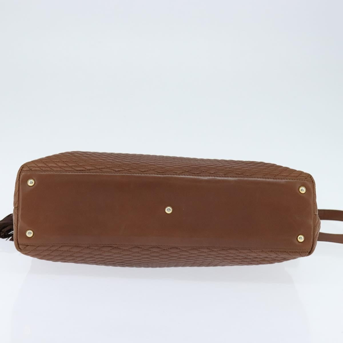 Bally Vintage Leather Brown Leather Tote Bag Bag (Pre-Owned)
