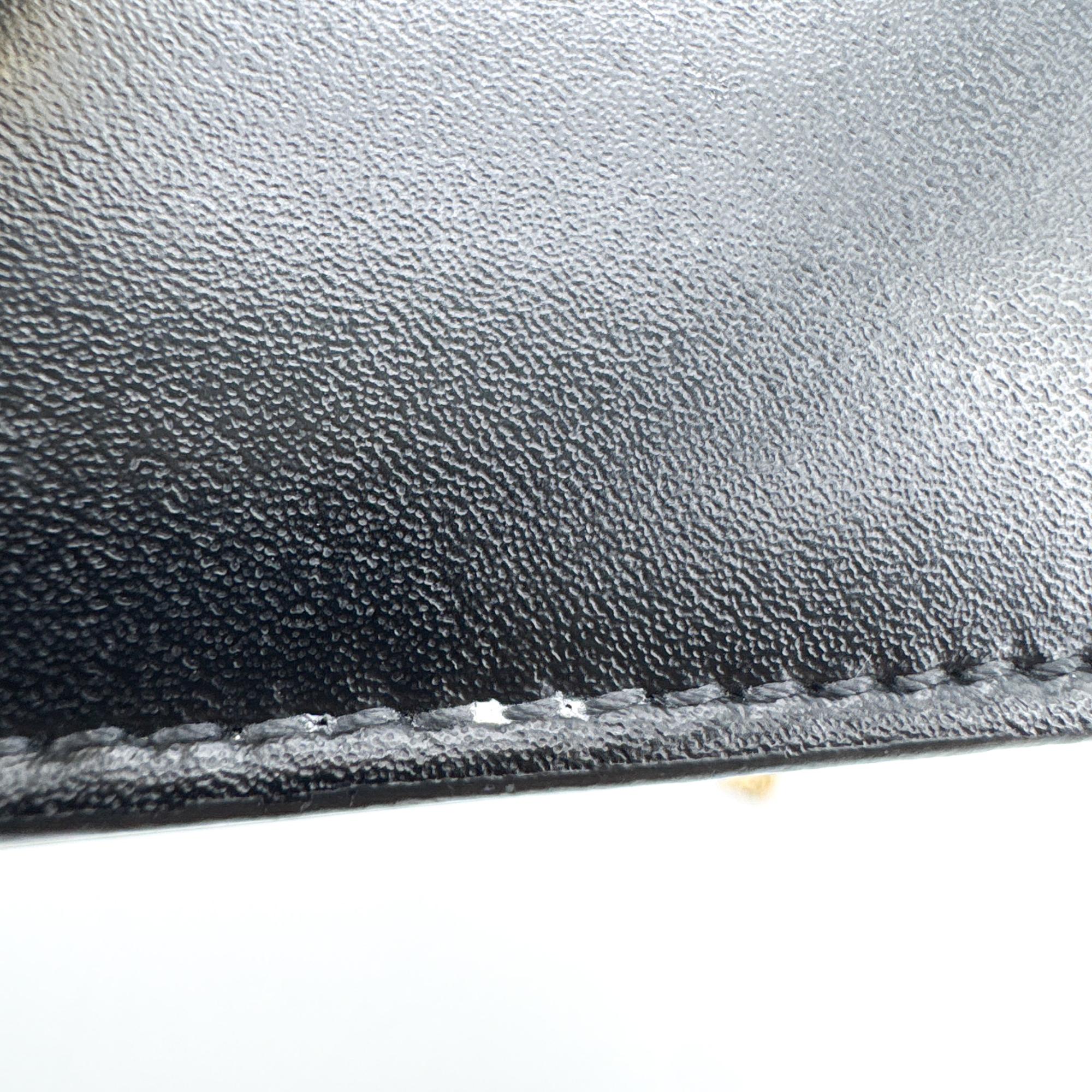 Fendi F Is Fendi Envelope Wallet On Chain Leather Black Leather Clutche & Pouche Bag (Pre-Owned)