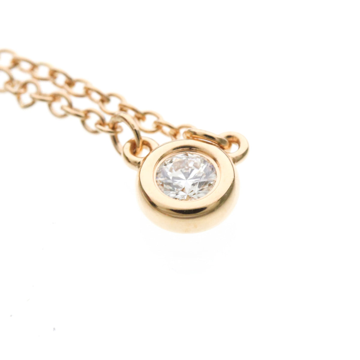 Tiffany & Co. Elsa Peretti Diamonds By The Yard Pendant 18K Rose Gold With Diamond Gold Pink_Gold Necklace Jewelry (Pre-Owned)