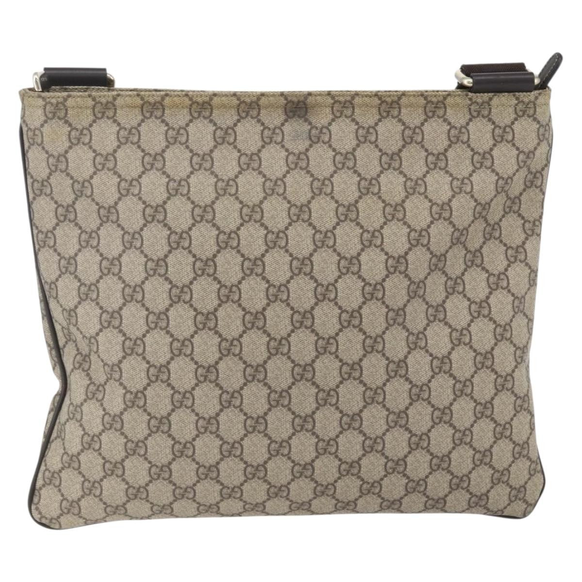 Gucci Zip Top Messenger Gg Coated Canvas Beige Canvas Shoulder Bag Bag (Pre-Owned)