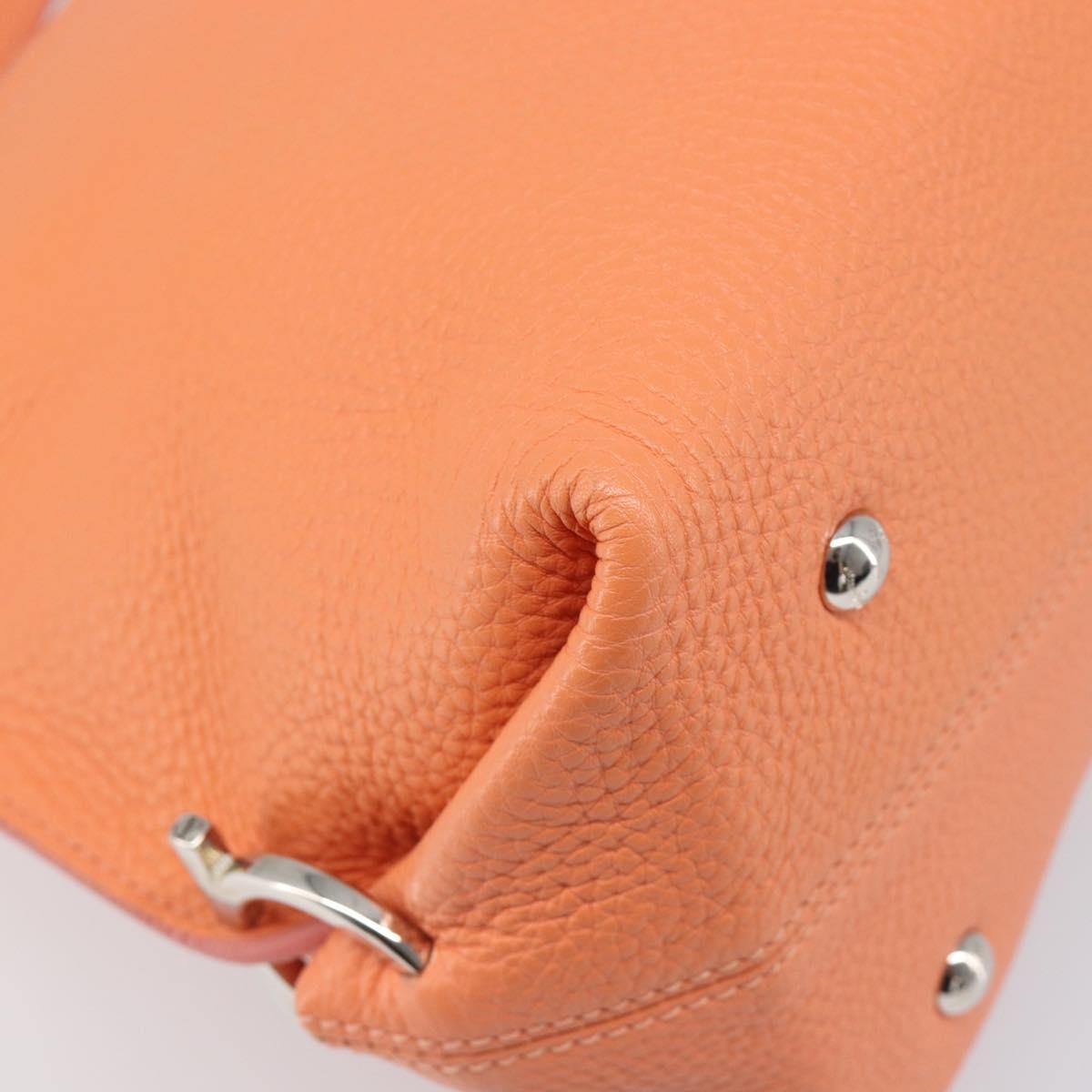 Salvatore Ferragamo Sofia Satchel Leather Orange Leather Handbag (Pre-Owned)