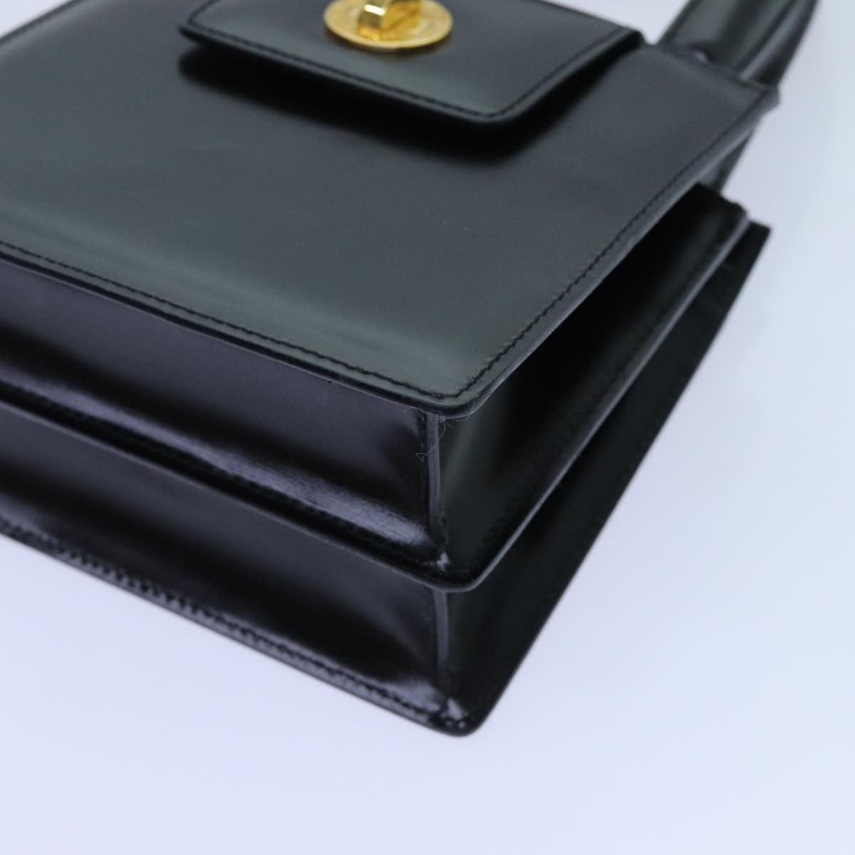 Bvlgari Handbag Leather Black Leather Handbag (Pre-Owned)