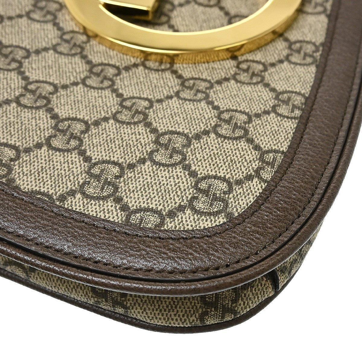 Gucci Blondie Nm Chain Flap Gg Coated Canvas Beige Canvas Shoulder Bag Bag (Pre-Owned)