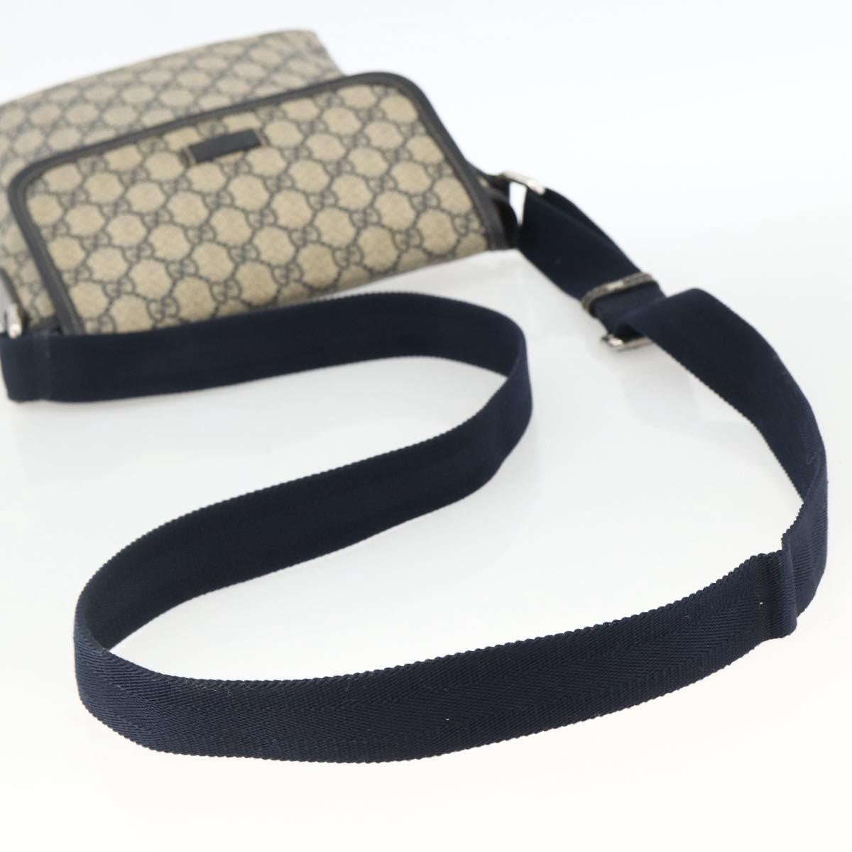 Gucci Flap Messenger Gg Coated Canvas Navy Canvas Shoulder Bag Bag (Pre-Owned)