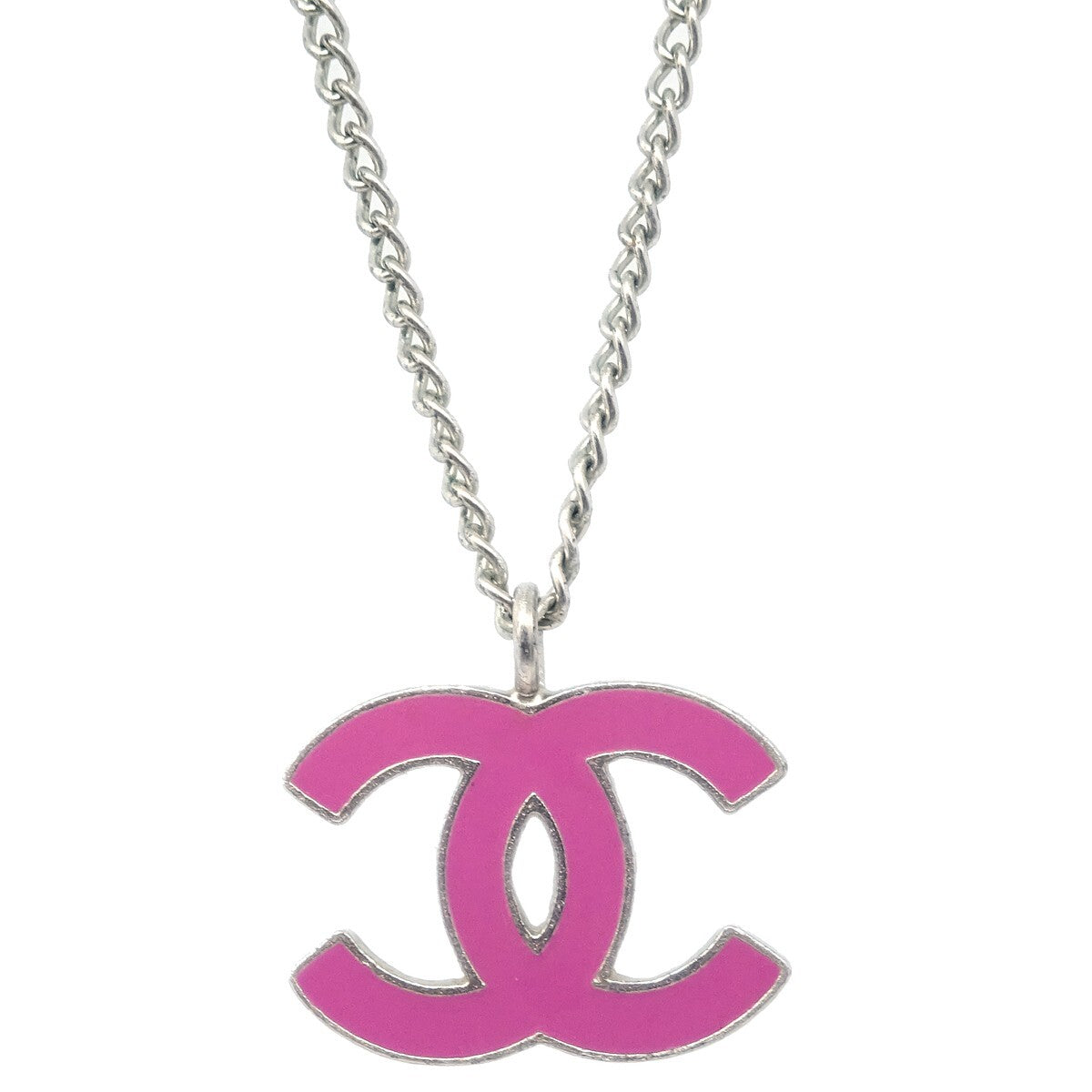 Chanel Cc Pendant Metal Silver Silver_Plated Necklace Jewelry (Pre-Owned)