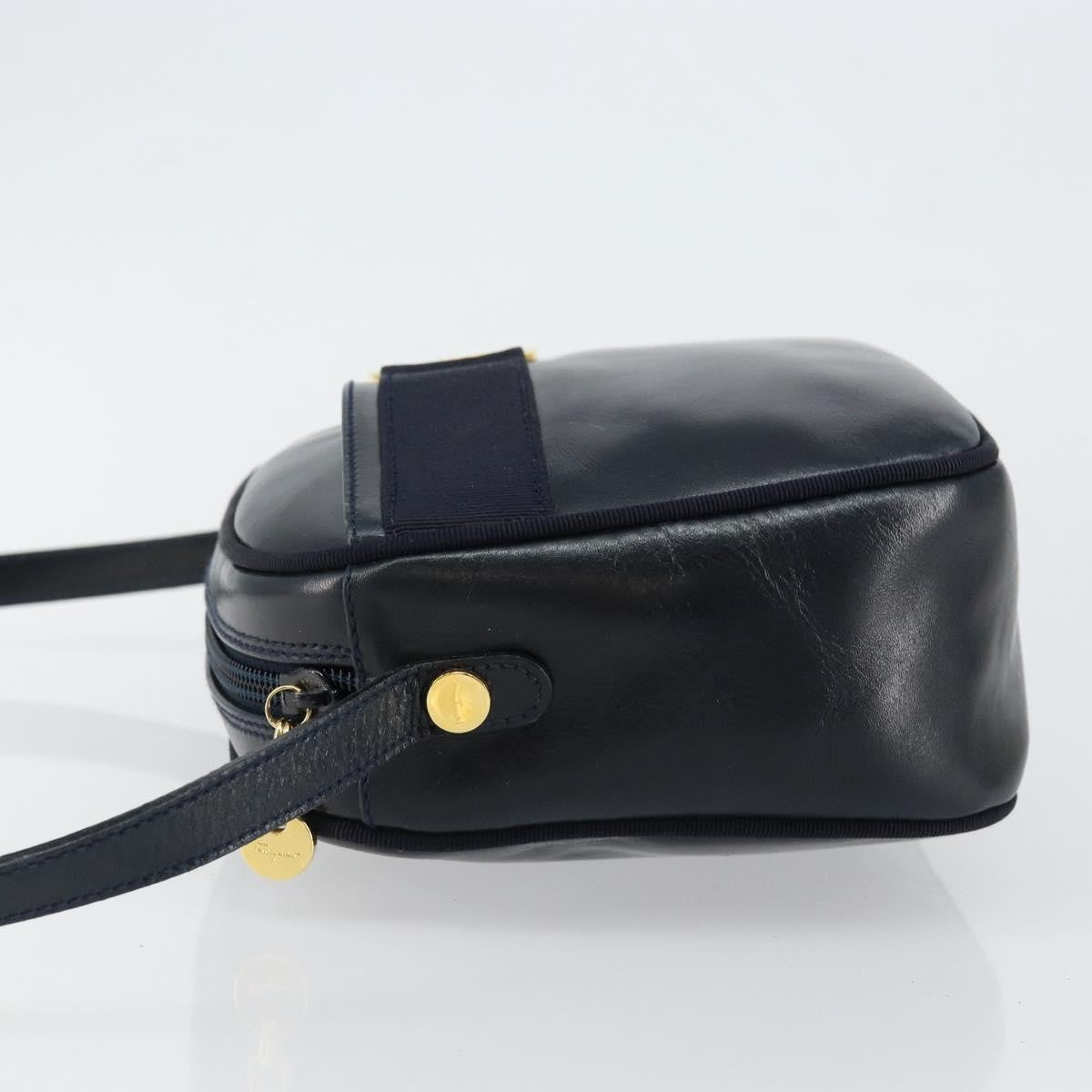 Salvatore Ferragamo Vala Leather Navy Leather Shoulder Bag Bag (Pre-Owned)