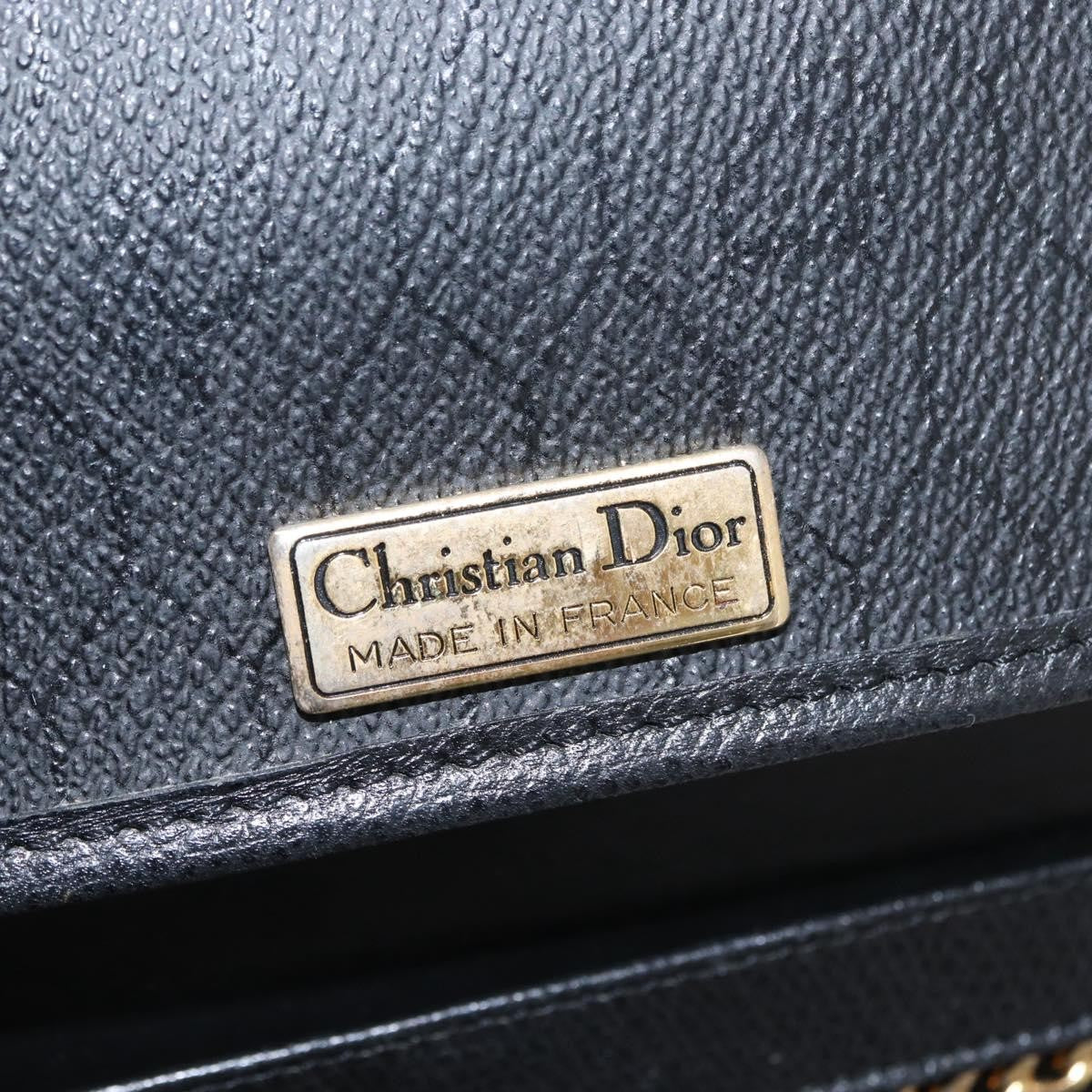 Christian Dior Vintage Chain Flap Leather Black Leather Shoulder Bag Bag (Pre-Owned)