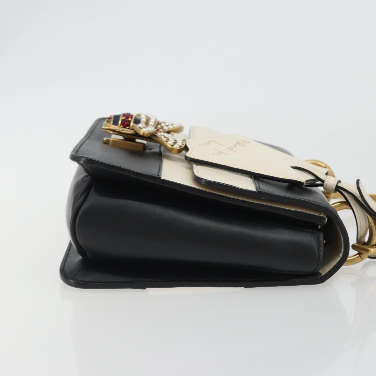 Gucci Queen Margaret Flap Colorblock Leather Black Leather Shoulder Bag Bag (Pre-Owned)