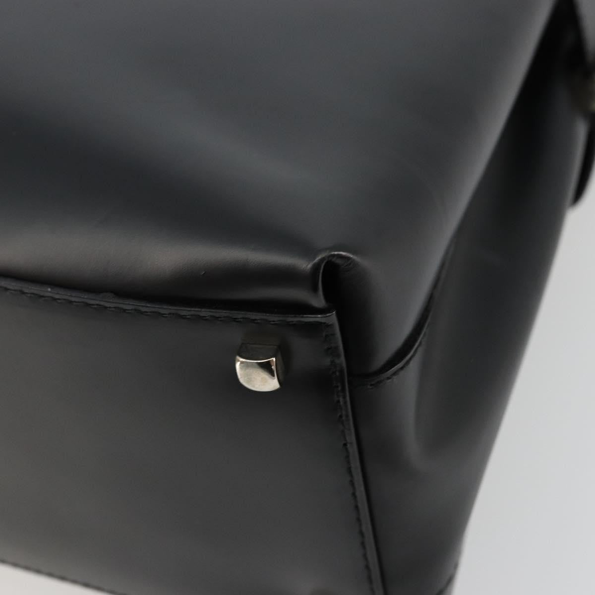 Salvatore Ferragamo Double Gancini Side Buckle Leather Black Leather Tote Bag Bag (Pre-Owned)