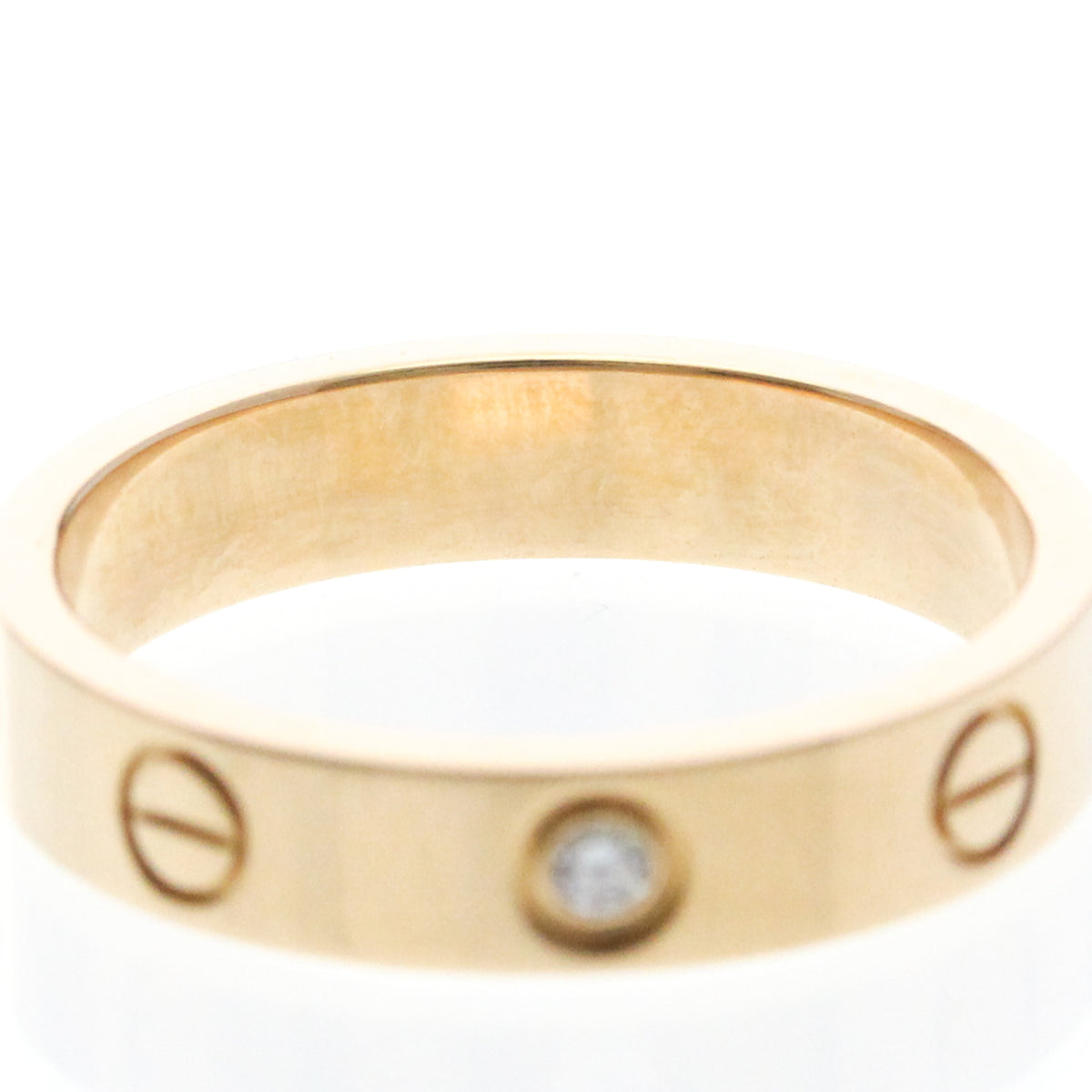 Cartier Love Wedding Band 1 Diamond 18K Rose Gold With Diamond Gold Pink_Gold Ring Jewelry (Pre-Owned)