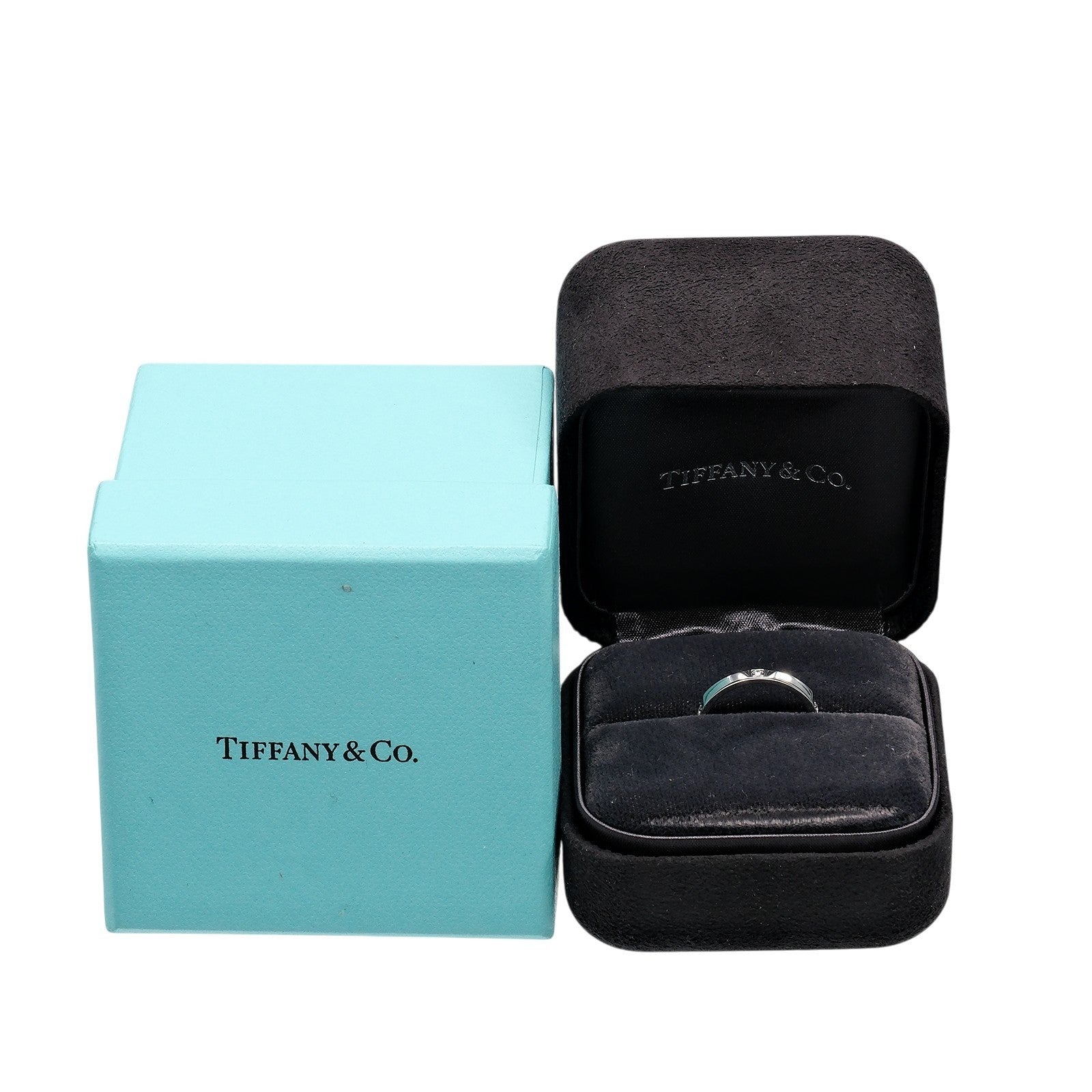 Tiffany & Co. True Band Platinum / 5Pdiamond Silver Platinum Ring Jewelry (Pre-Owned)