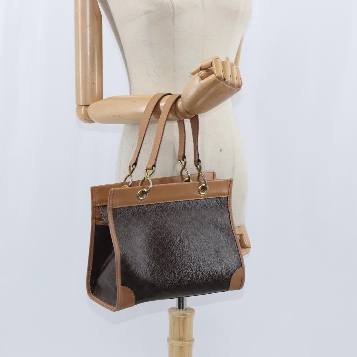 Celine Vintage Macadam Canvas Brown Canvas Tote Bag Bag (Pre-Owned)