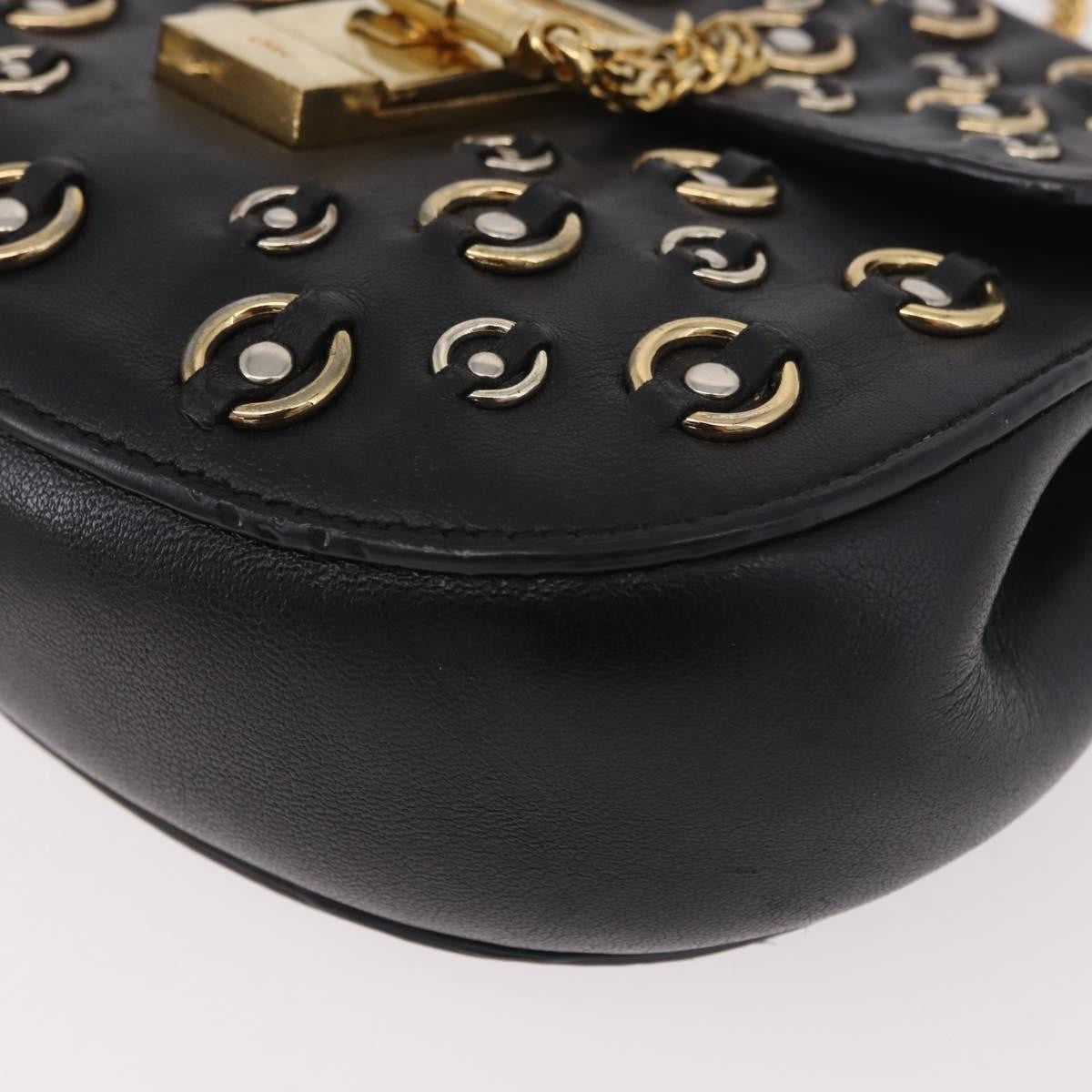 Chloe Drew Leather Black Leather Shoulder Bag Bag (Pre-Owned)