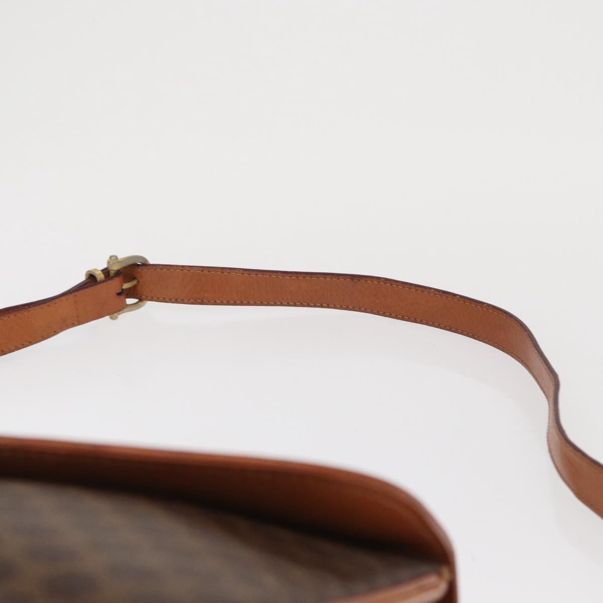 Celine Vintage Macadam Canvas And Leather Brown Canvas Shoulder Bag Bag (Pre-Owned)
