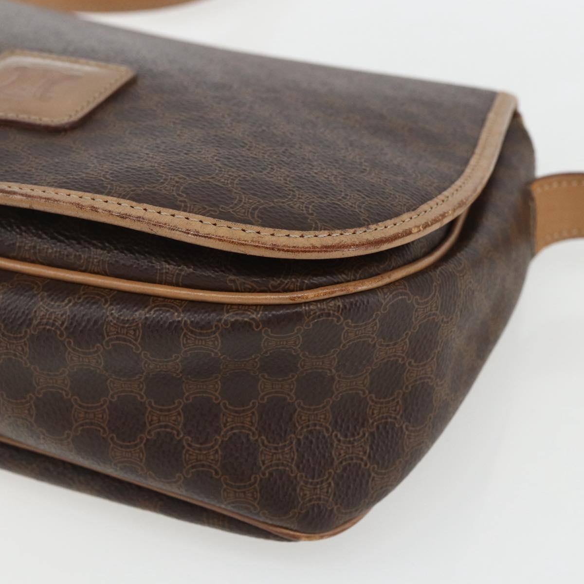 Celine Vintage Macadam Canvas And Leather Brown Canvas Shoulder Bag Bag (Pre-Owned)