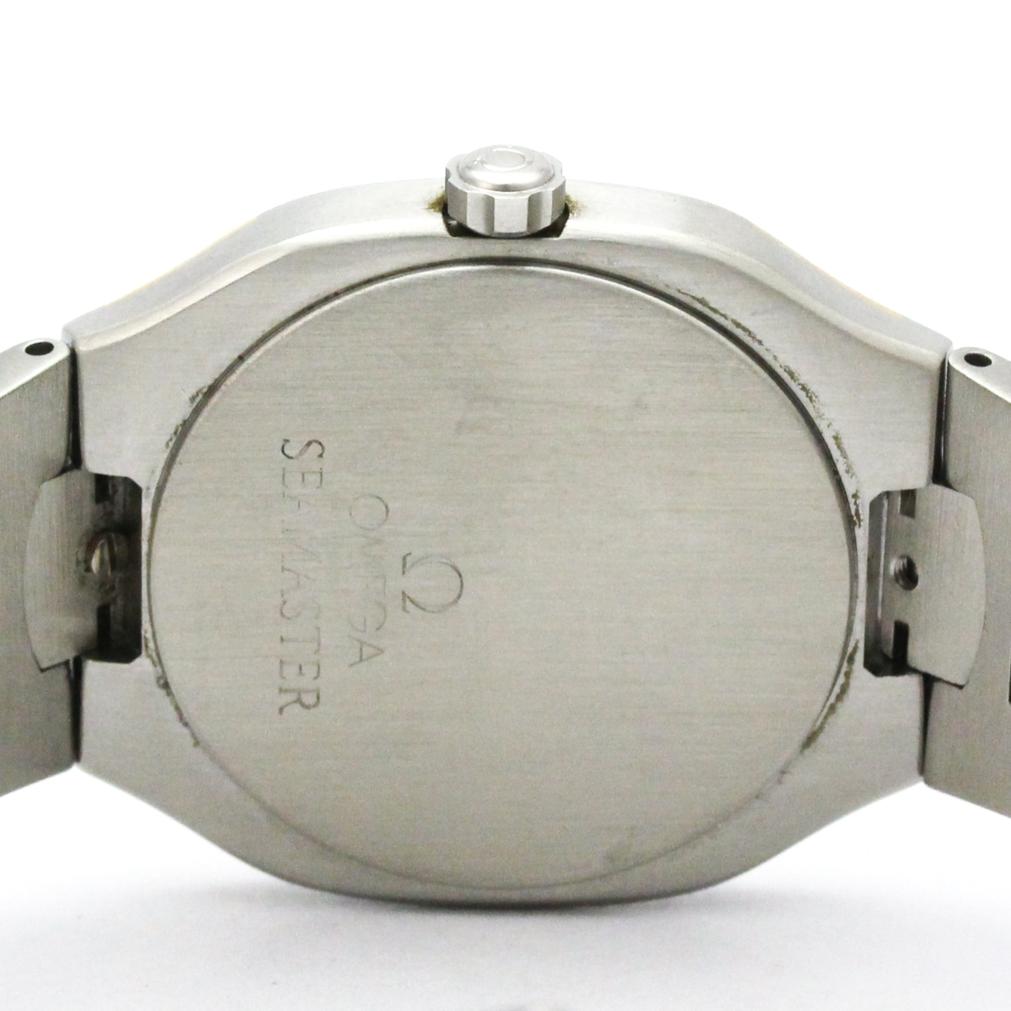 Omega Seamaster Polaris Day-Date Quartz Stainless Steel With Plated Metal Watch (Pre-Owned)