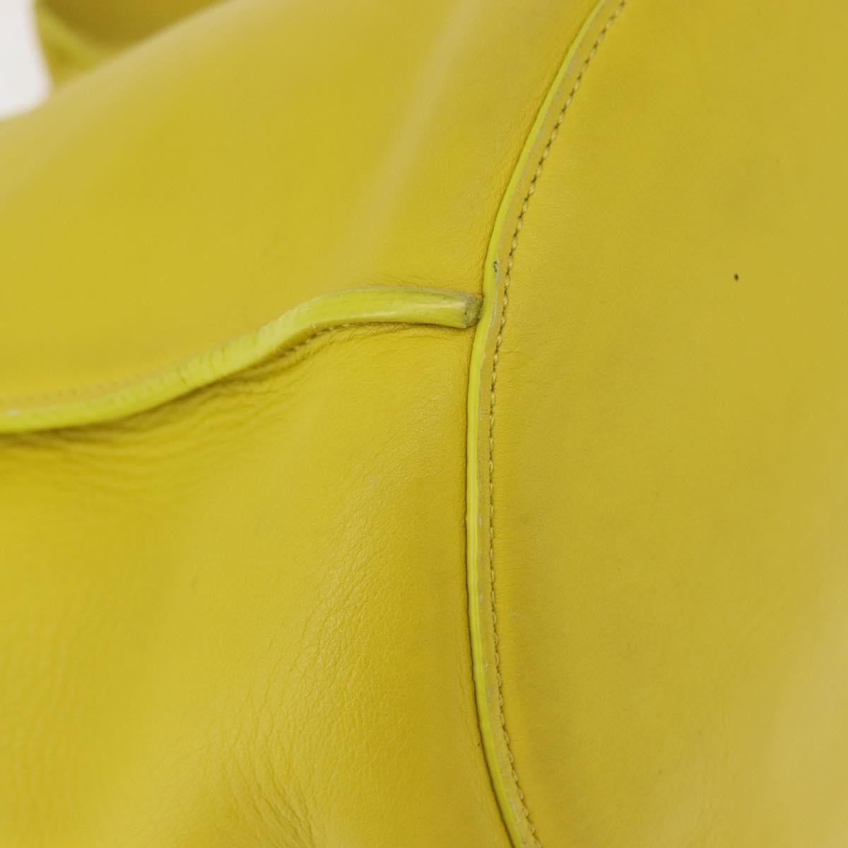 Celine Long Strap Big Bag Bucket Leather Yellow Leather Handbag (Pre-Owned)