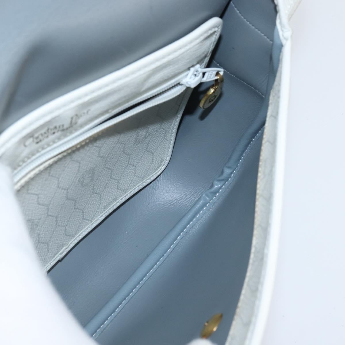 Christian Dior Vintage Honeycomb Flap Coated Canvas White Canvas Wallets Accessory (Pre-Owned)