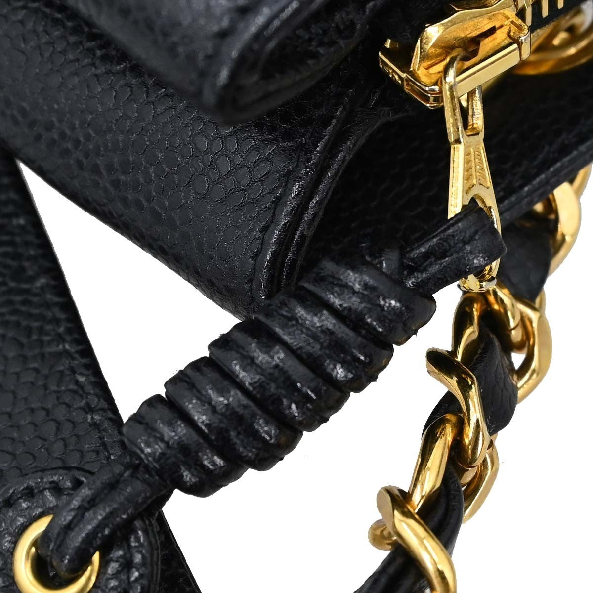 Chanel Vintage Front Pocket Tote Quilted Leather Black Leather Tote Bag Bag (Pre-Owned)