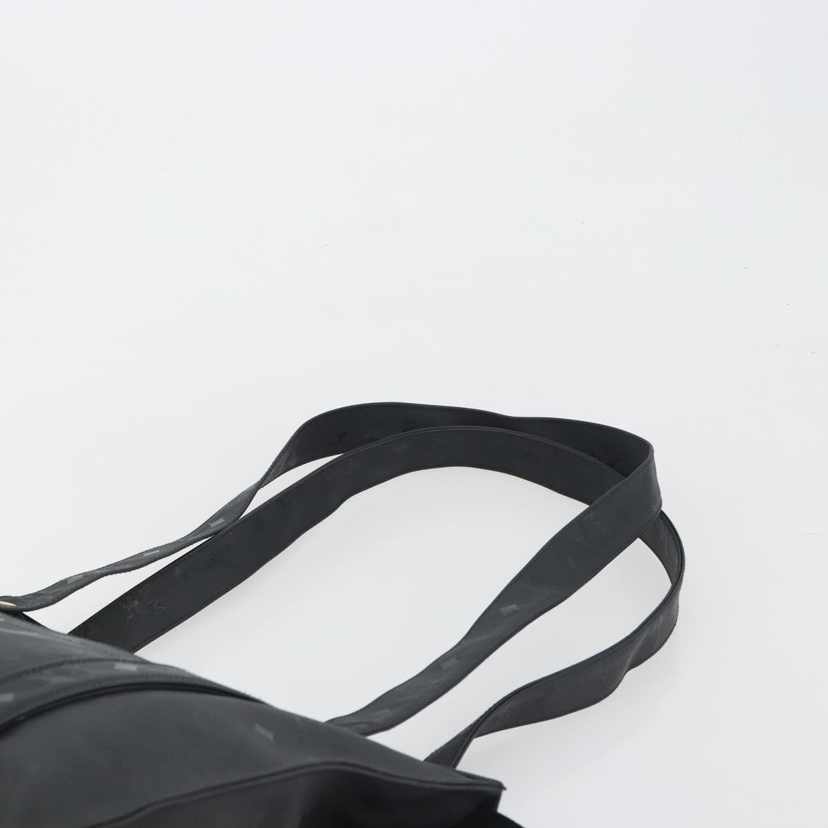 MCM Vintage Visetos Canvas Black Canvas Tote Bag Bag (Pre-Owned)