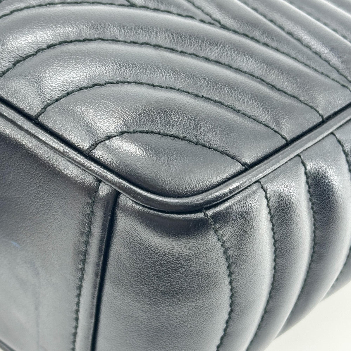 Prada Camera Diagramme Quilted Leather Black Calfskin Handbag (Pre-Owned)