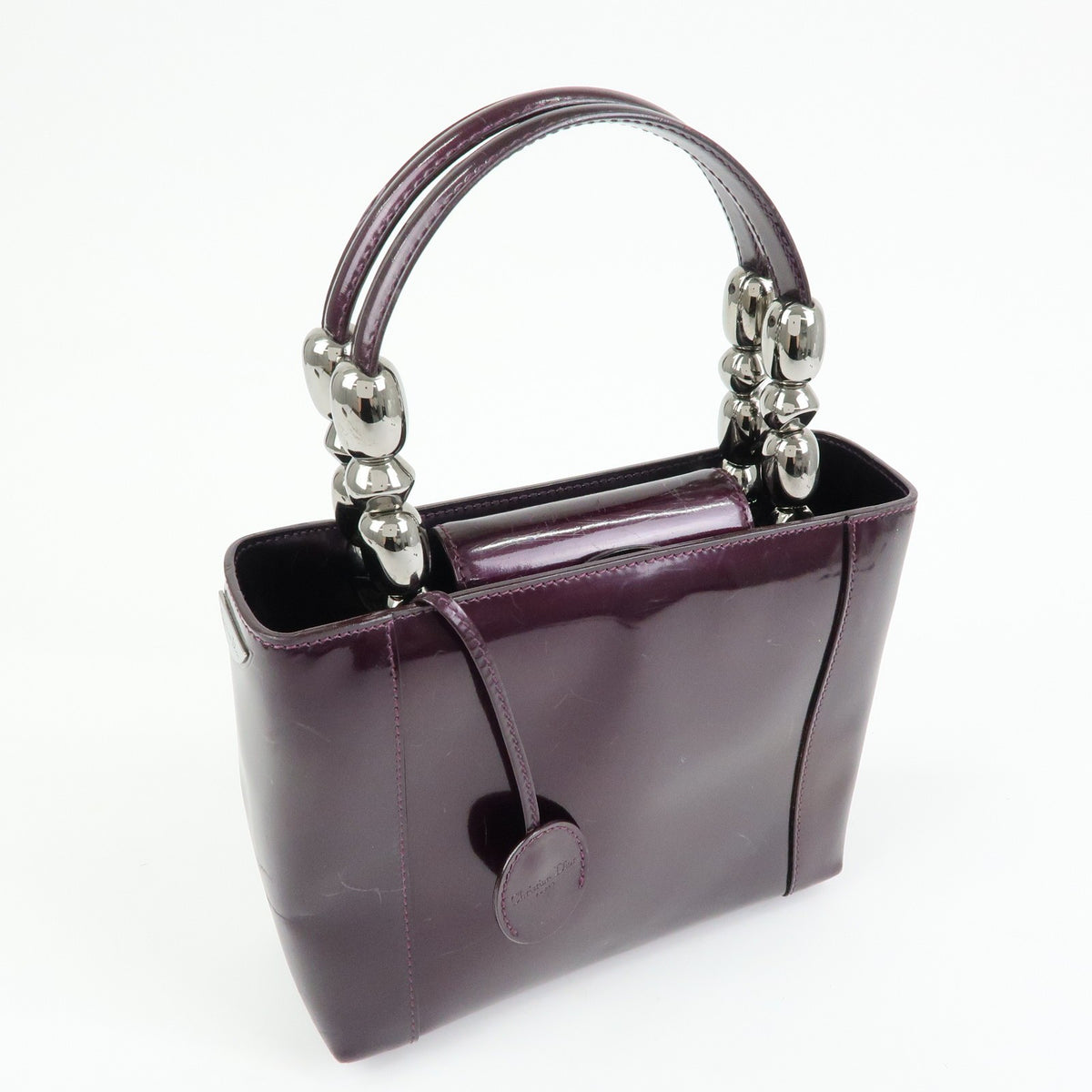 Christian Dior Handbag Leather Purple Patent_Leather Handbag (Pre-Owned)