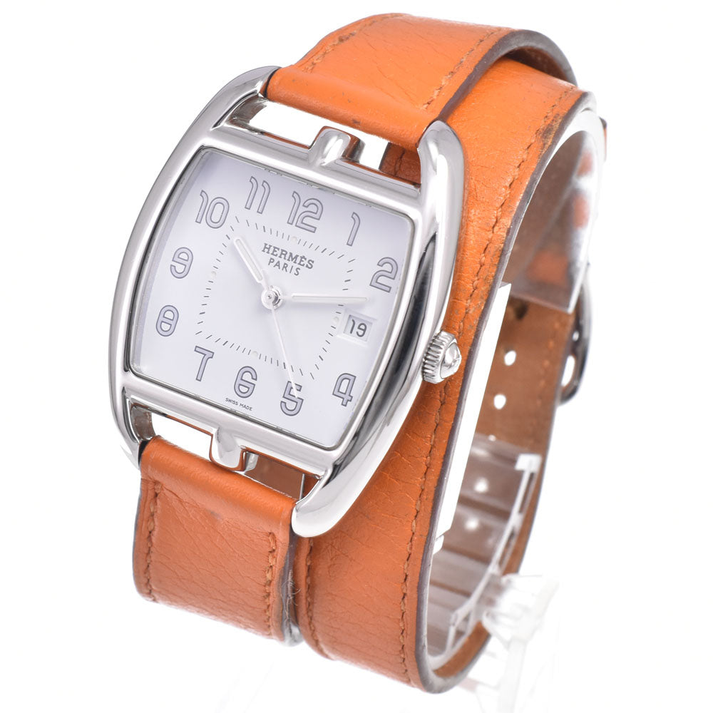 Hermes Cape Cod Quartz Stainless Steel And Leather Watch (Pre-Owned)