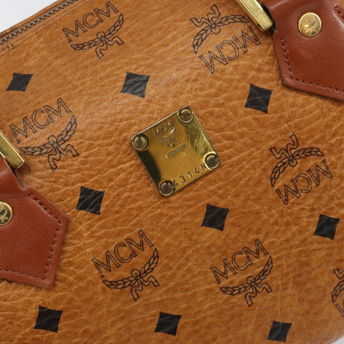MCM Visetos Logogramme Leather Brown Leather Handbag (Pre-Owned)