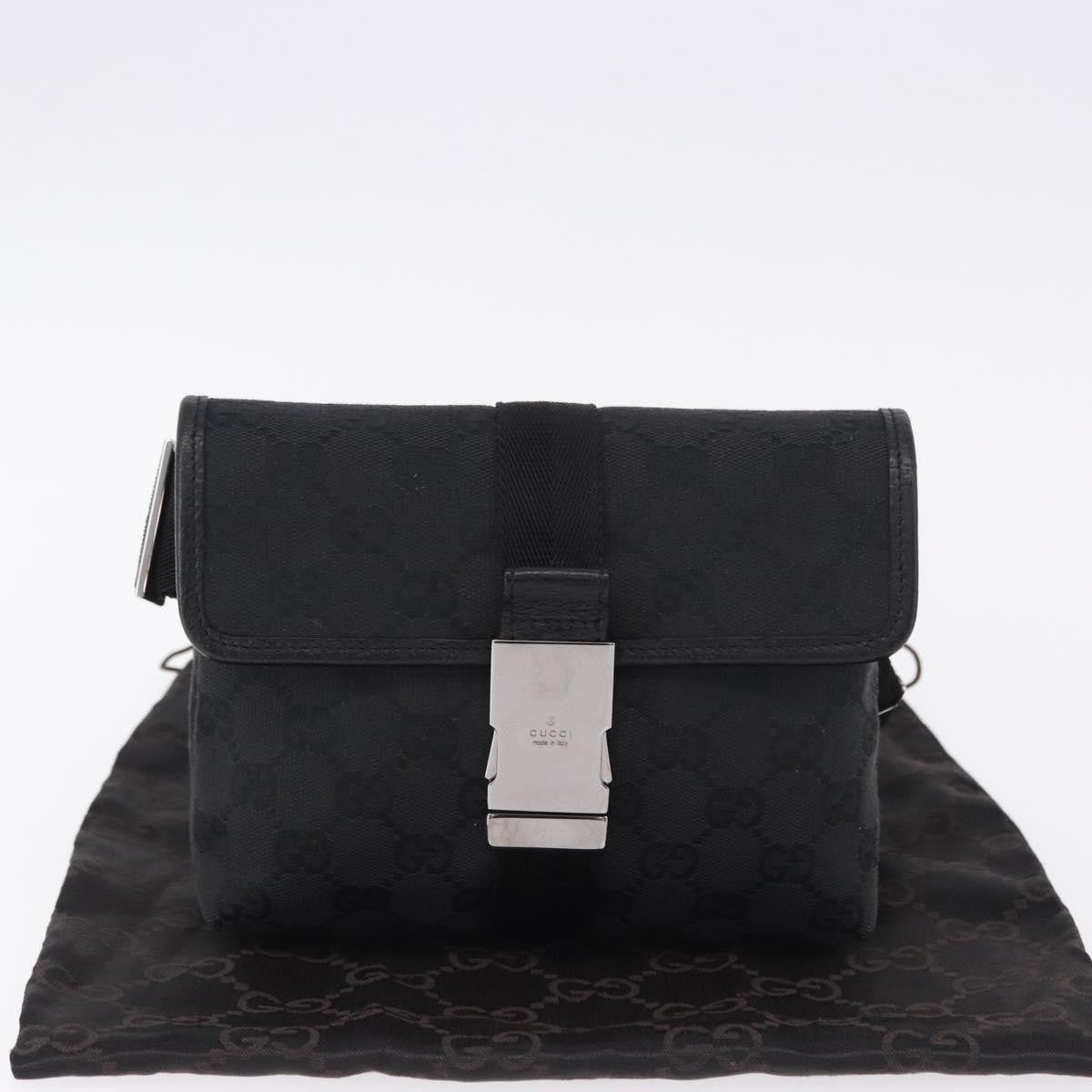 Gucci Buckle Waist Gg Canvas And Leather Black Canvas Clutche & Pouche Bag (Pre-Owned)