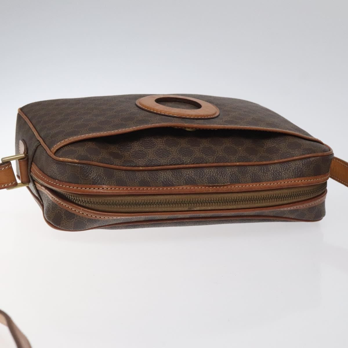 Celine Vintage Macadam Canvas And Leather Brown Canvas Shoulder Bag Bag (Pre-Owned)