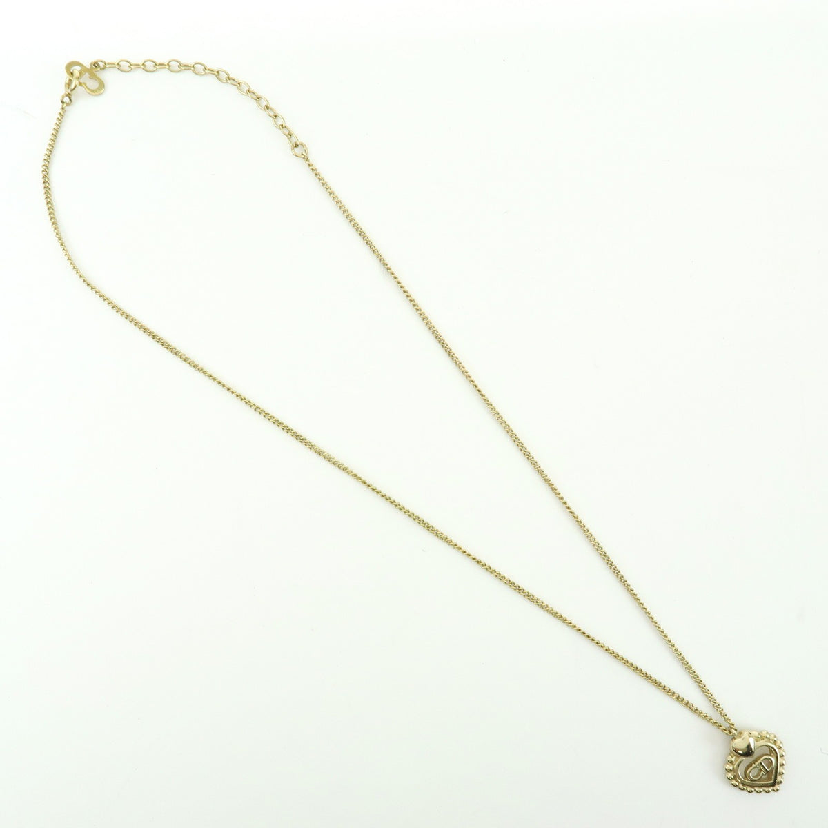 Christian Dior Cd Heart Metal Gold Gold_Plated Necklace Jewelry (Pre-Owned)