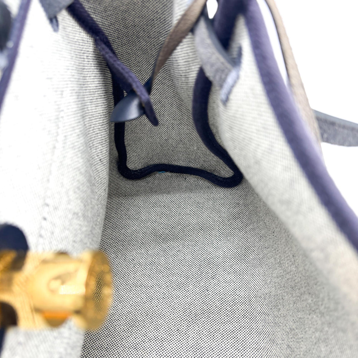 Hermes Herbag Zip Circuit 24 Vache Hunter And Leather White Canvas Handbag (Pre-Owned)