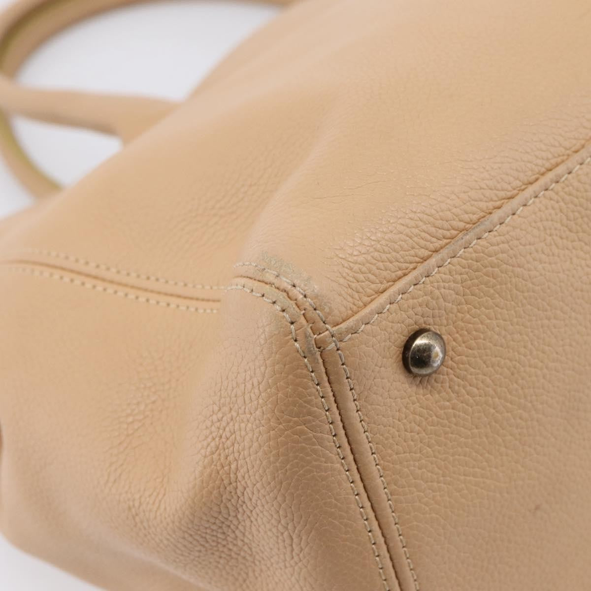 Chanel North South Cerf Executive Leather Beige Leather Tote Bag Bag (Pre-Owned)