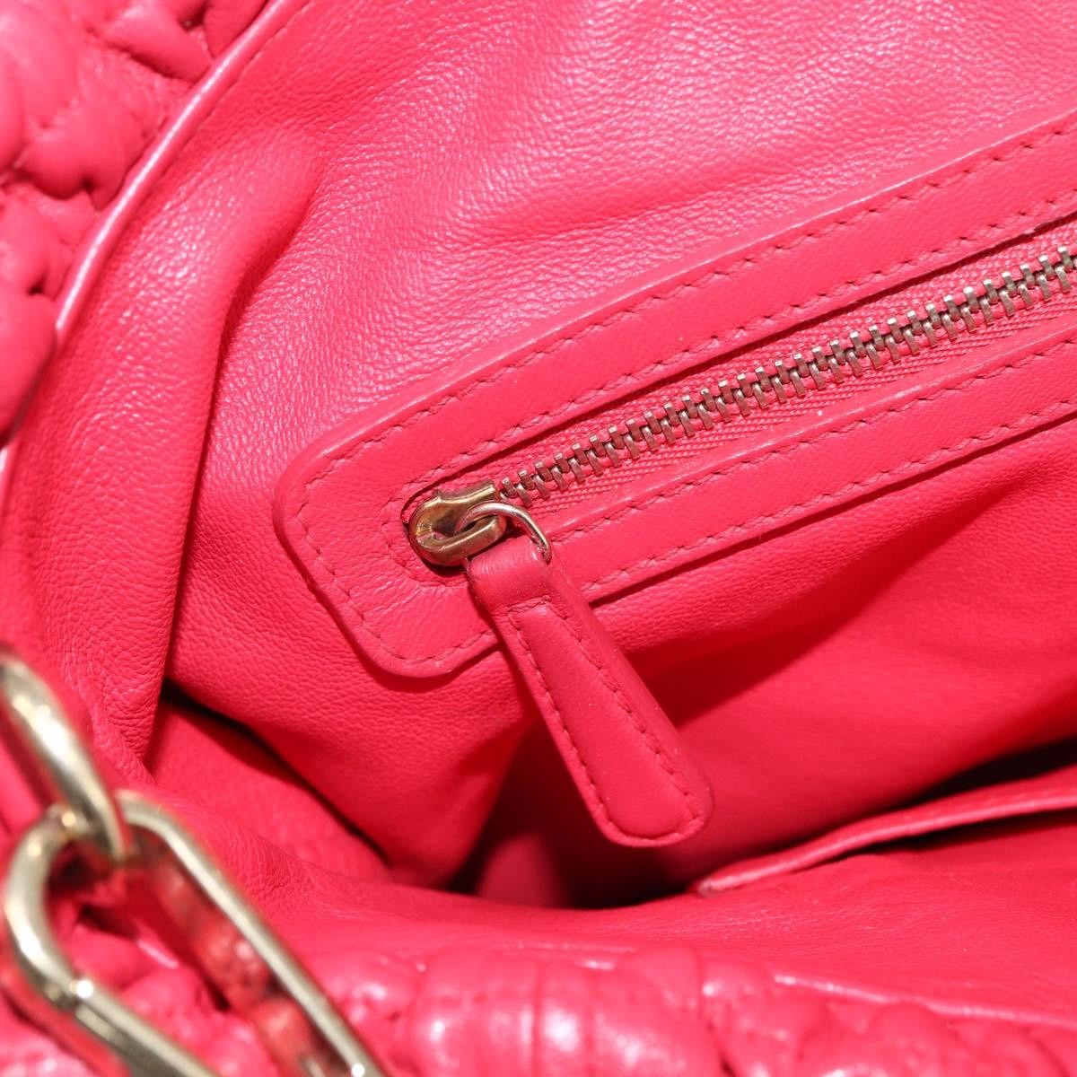 Christian Dior Delices Cannage Quilt Leather Red Leather Tote Bag Bag (Pre-Owned)