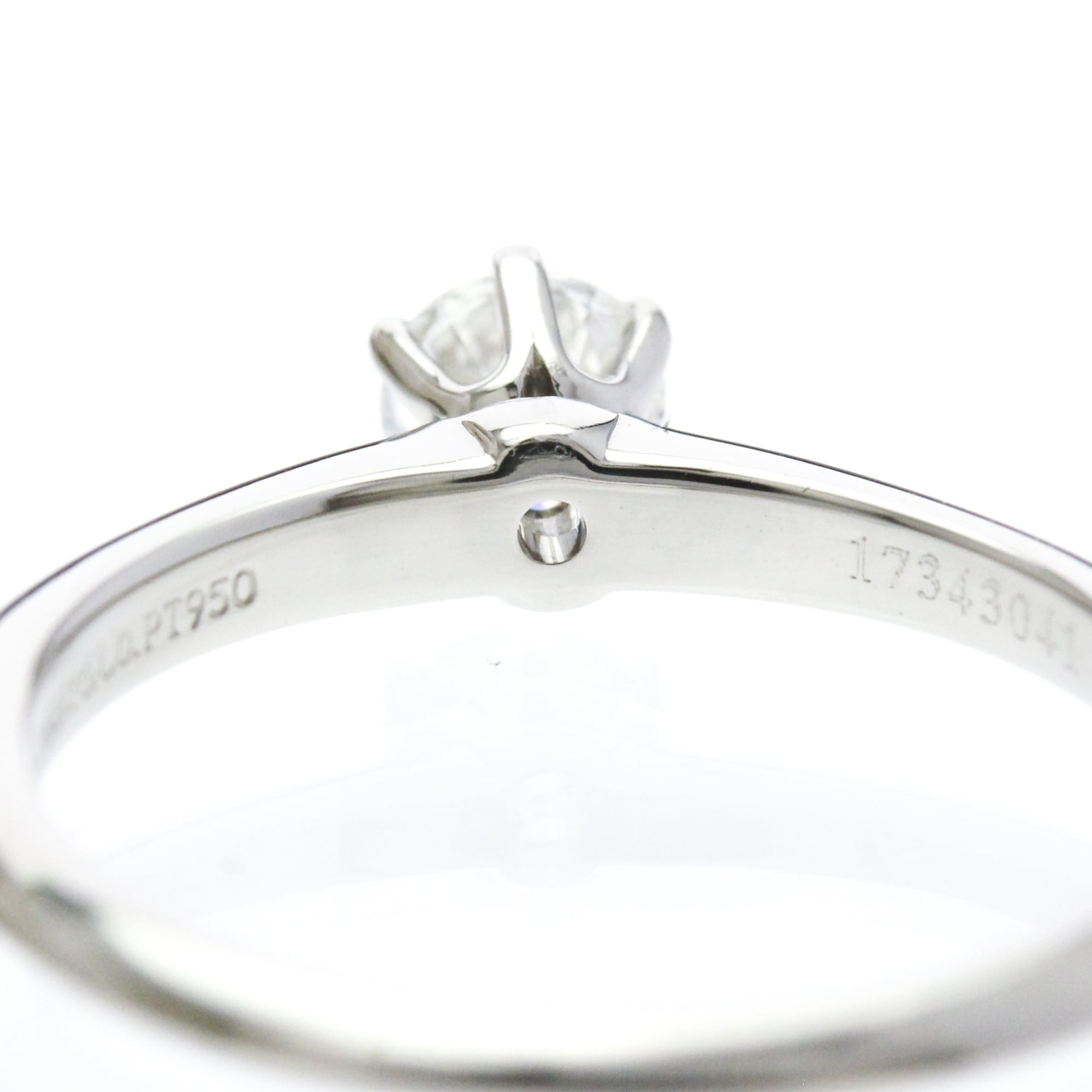 Tiffany & Co. Tiffany Setting Solitaire Platinum With Rbc Diamond Silver Platinum Ring Jewelry (Pre-Owned)