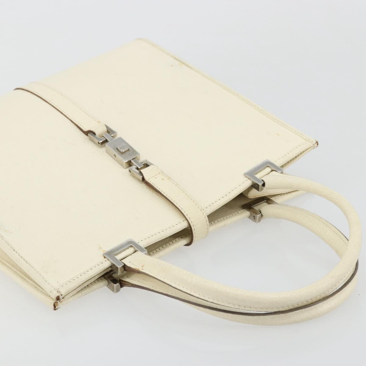 Gucci Vintage Jackie Leather Silver Leather Handbag (Pre-Owned)