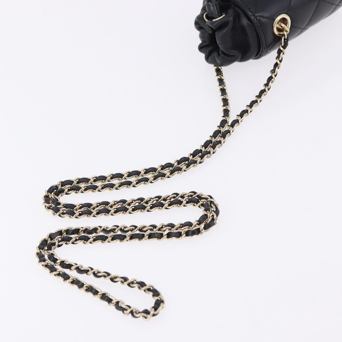Chanel Drawstring Bucket With Chain Quilted Lambskin Black Leather Shoulder Bag Bag (Pre-Owned)