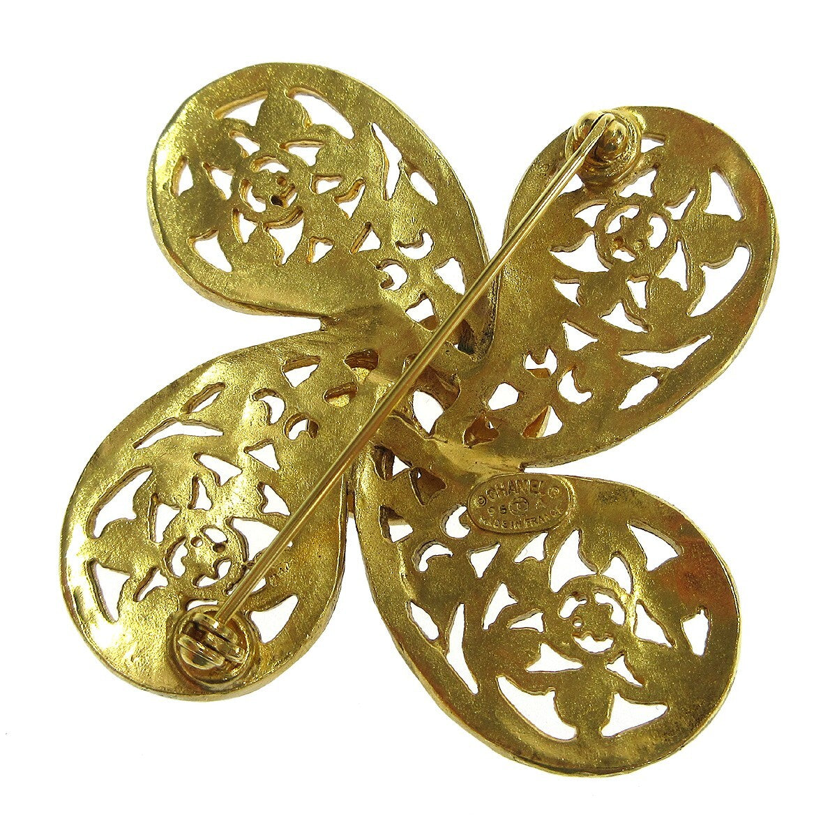 Chanel Logo Cc Gold-Plated Gold Gold_Plated Brooch Jewelry (Pre-Owned)