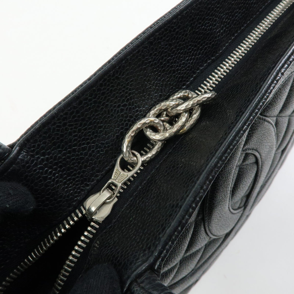 Chanel Medallion Quilted Caviar Black Leather Tote Bag Bag (Pre-Owned)