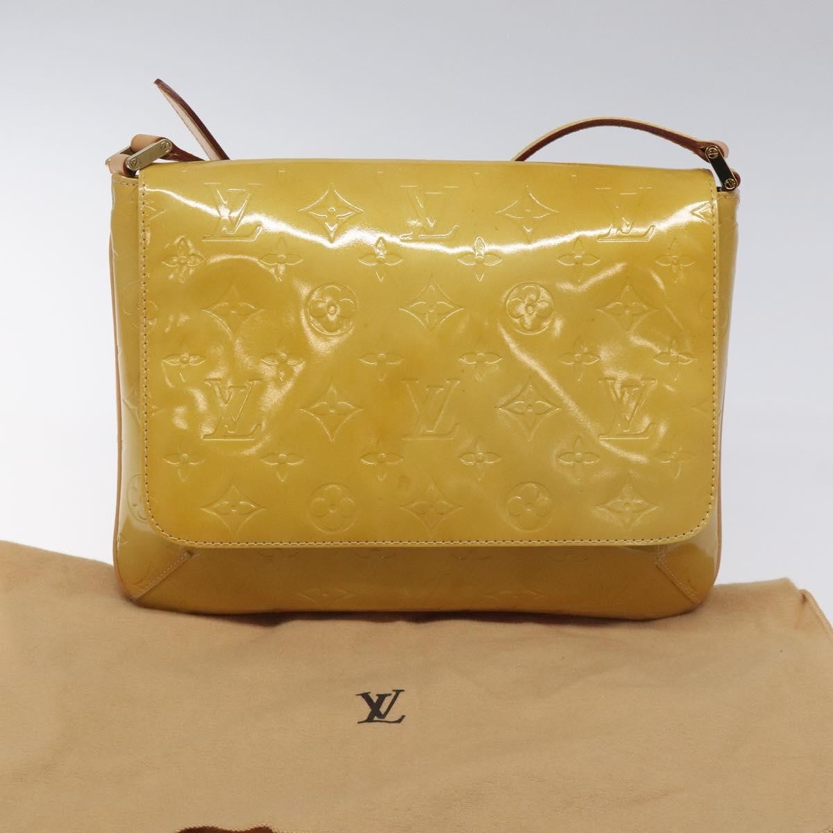 Louis Vuitton Thompson Street Monogram Vernis Beige Patent_Leather Shoulder Bag Bag (Pre-Owned)